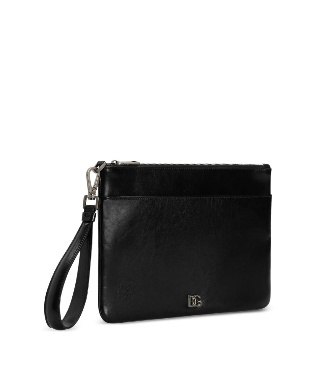 DOLCE&GABBANA Черная кожаная барсетка, фото 3