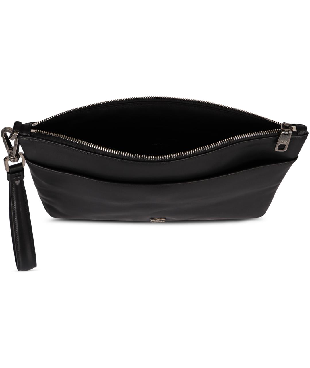 DOLCE&GABBANA Черная кожаная барсетка, фото 5