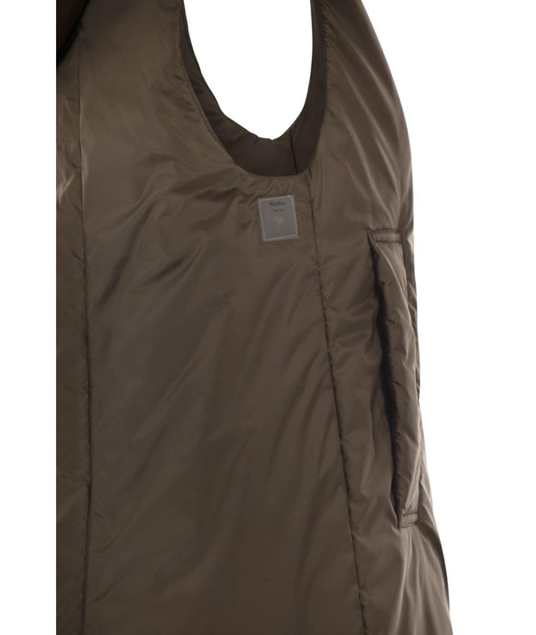 MAX MARA Коричневый полиэстеровый жилет, фото 4