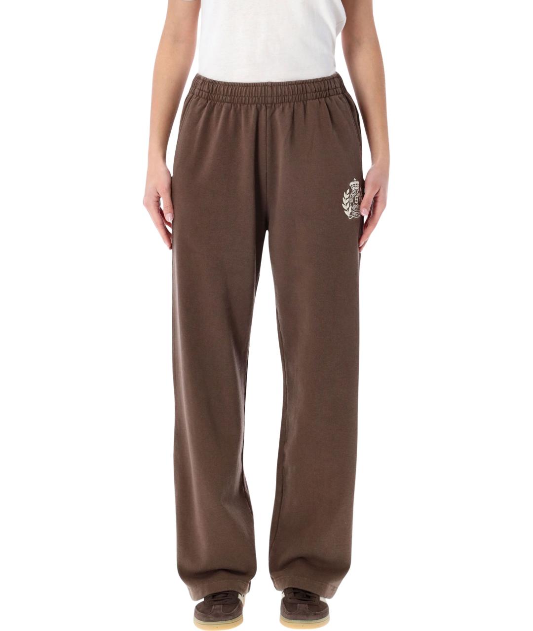 SPORTY AND RICH Коричневые хлопковые прямые брюки, фото 4