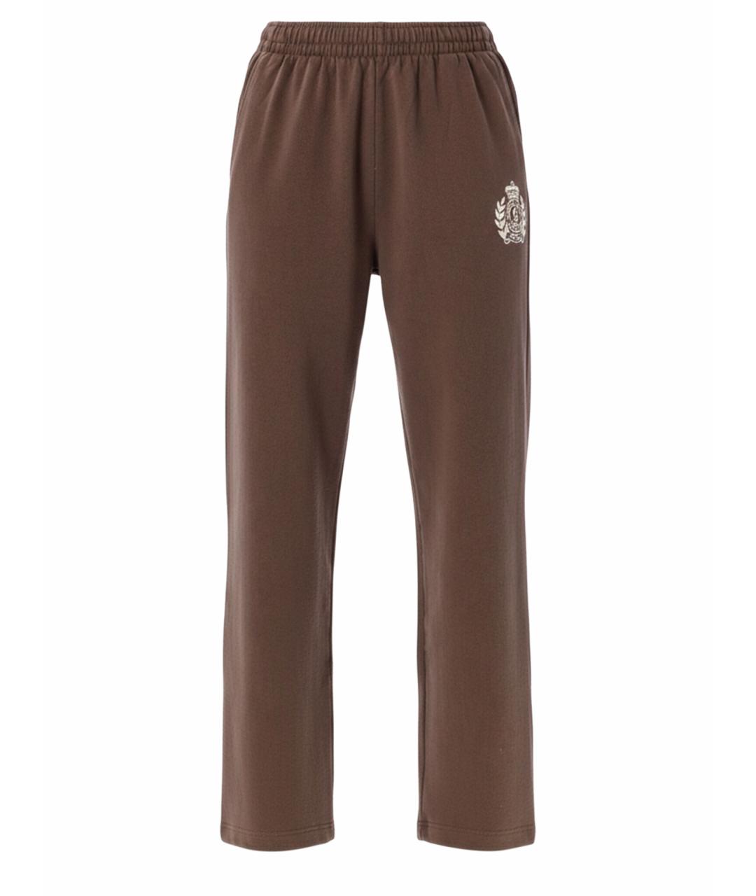 SPORTY AND RICH Коричневые хлопковые прямые брюки, фото 1