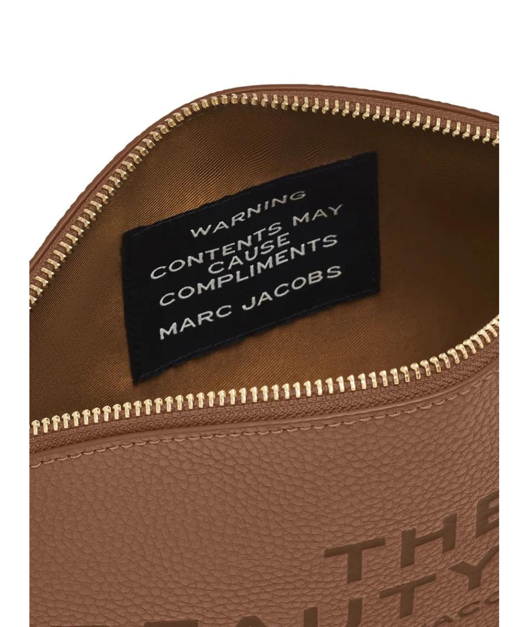 MARC JACOBS Коричневая кожаная косметичка, фото 3