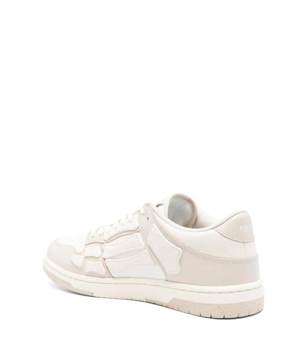 AMIRI Бежевые кожаные низкие кроссовки / кеды, фото 3