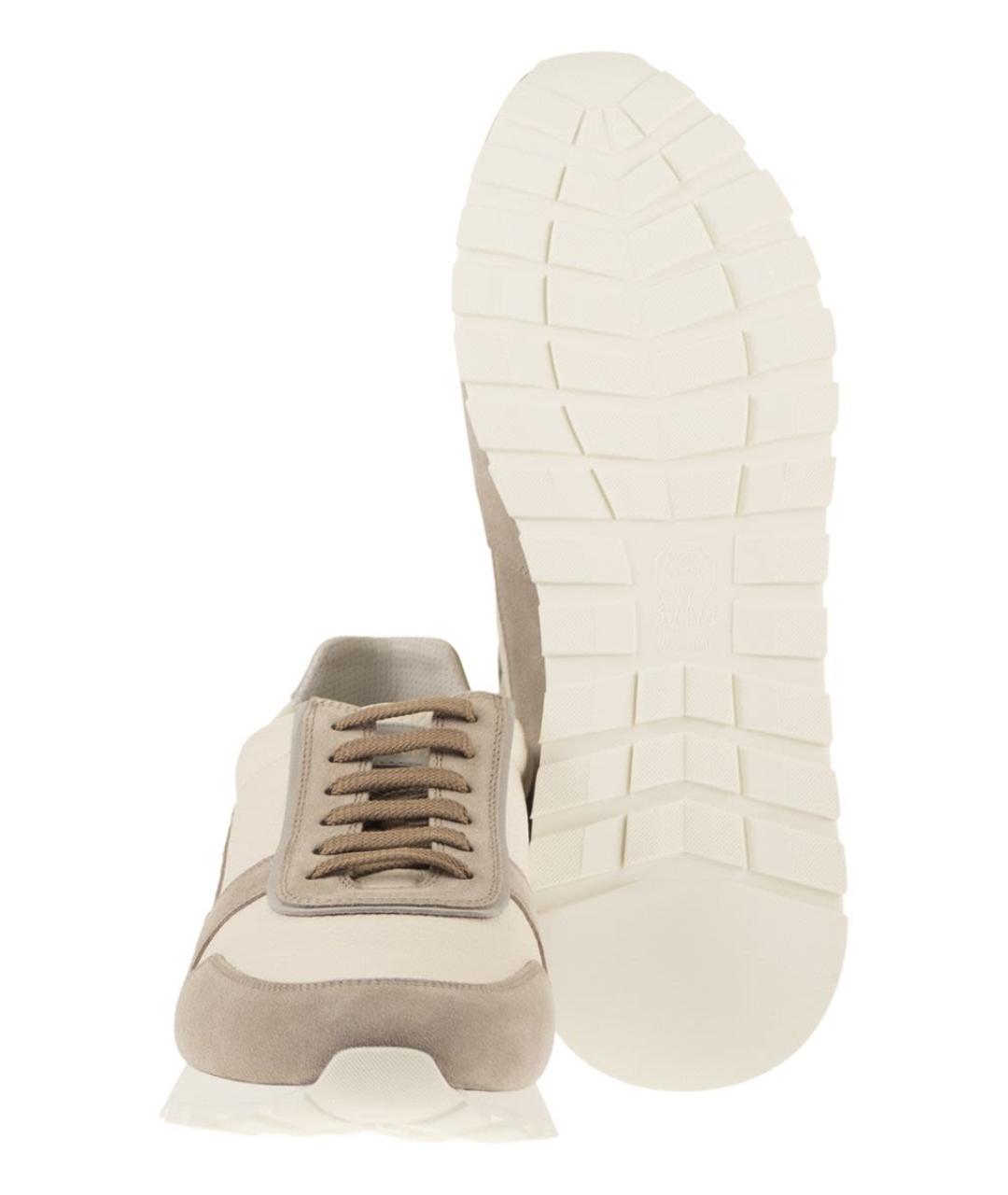 BRUNELLO CUCINELLI Бежевые кожаные низкие кроссовки / кеды, фото 5