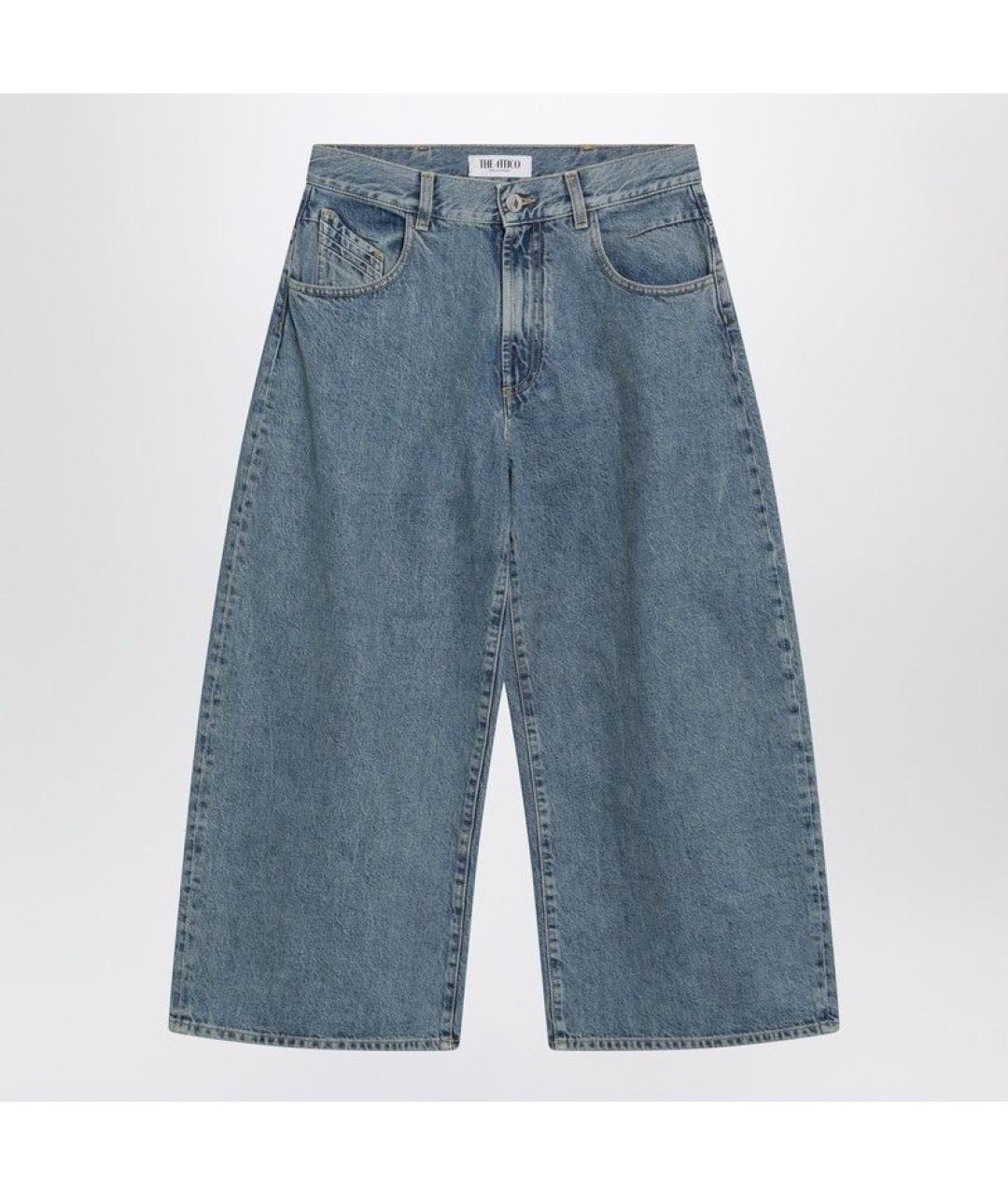 THE ATTICO Синие хлопковые прямые джинсы, фото 3