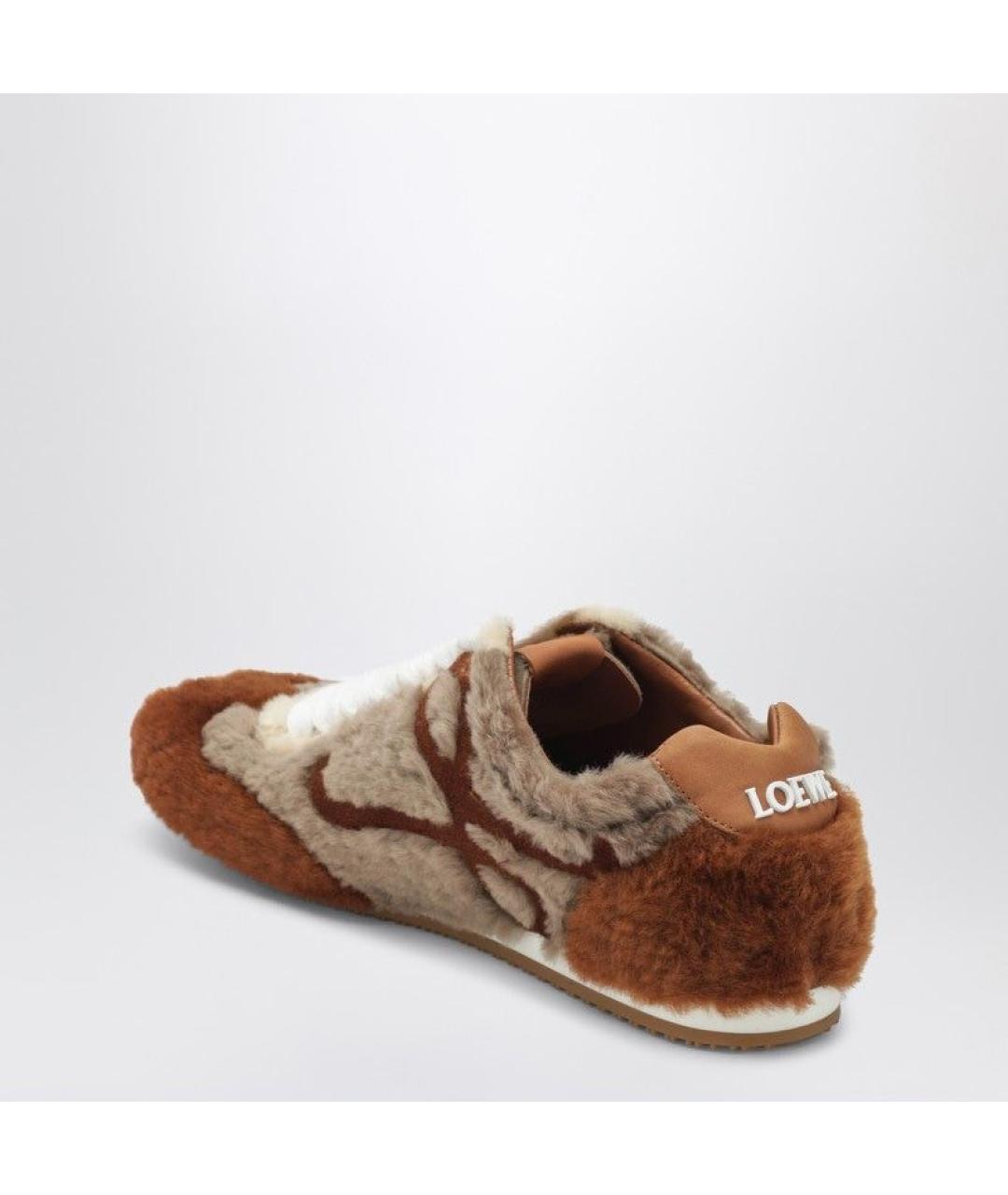 LOEWE Коричневые кроссовки, фото 3