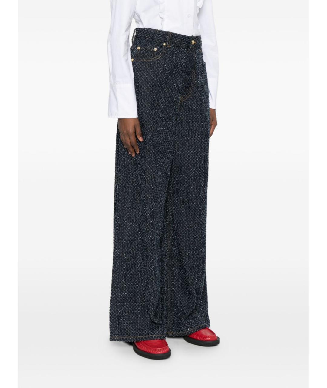 GANNI Синие хлопковые прямые джинсы, фото 3