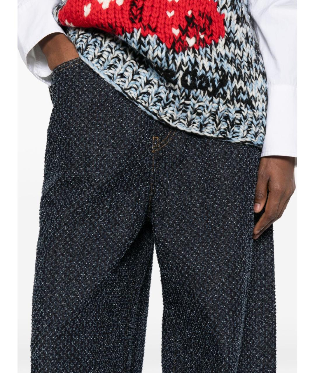 GANNI Синие хлопковые прямые джинсы, фото 5