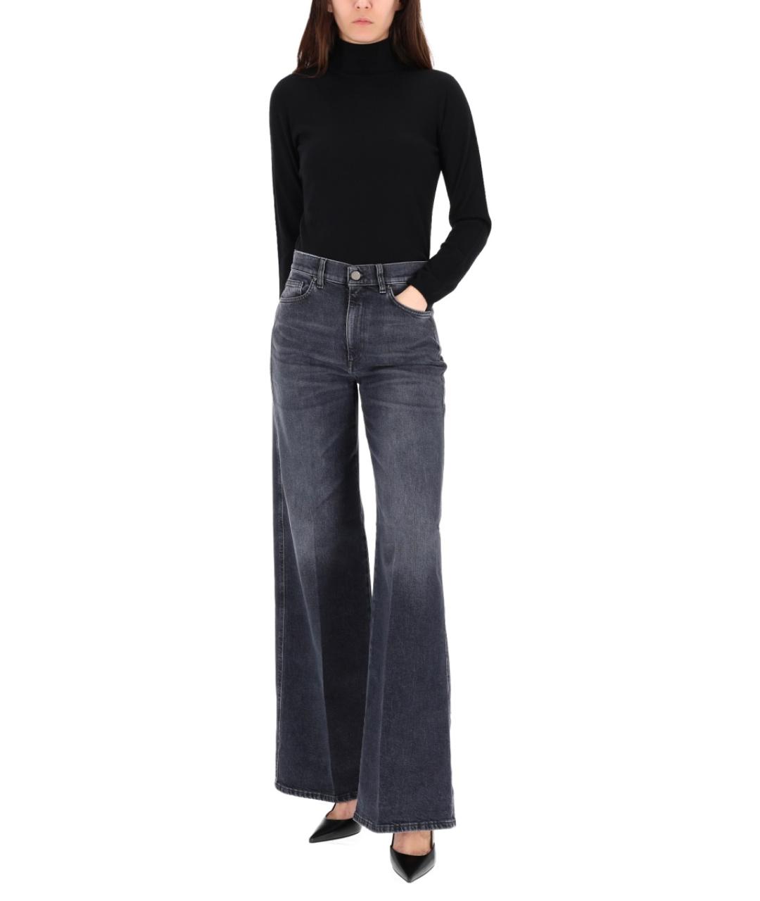 PT TORINO Черные хлопковые прямые джинсы, фото 2