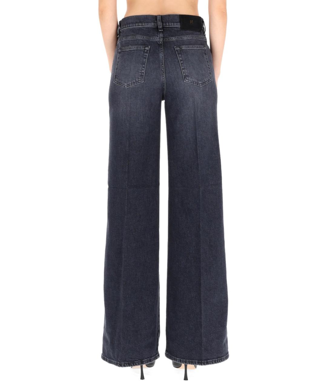 PT TORINO Черные хлопковые прямые джинсы, фото 4