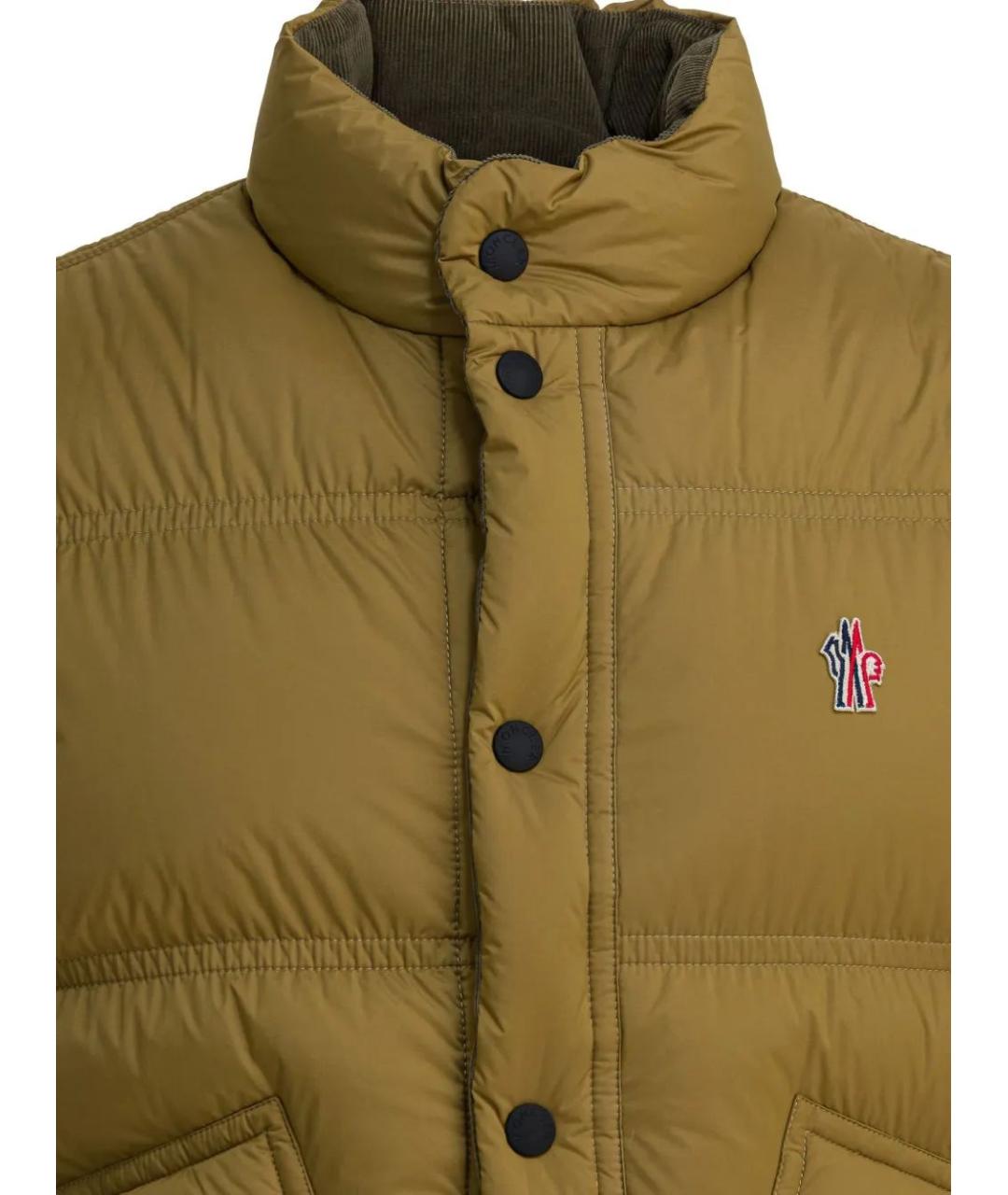 MONCLER Горчичный полиамидовый жилет, фото 4