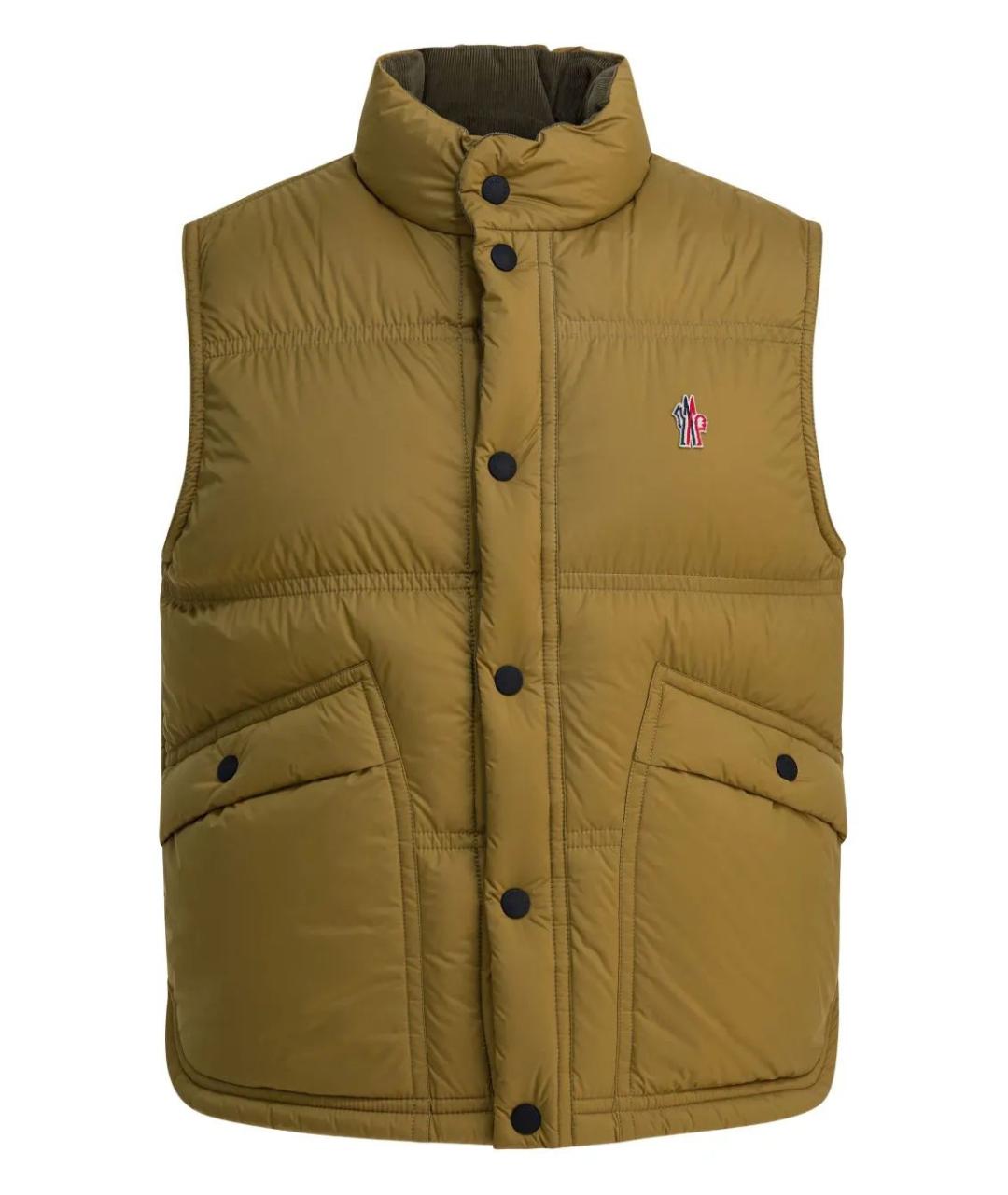 MONCLER Горчичный полиамидовый жилет, фото 1