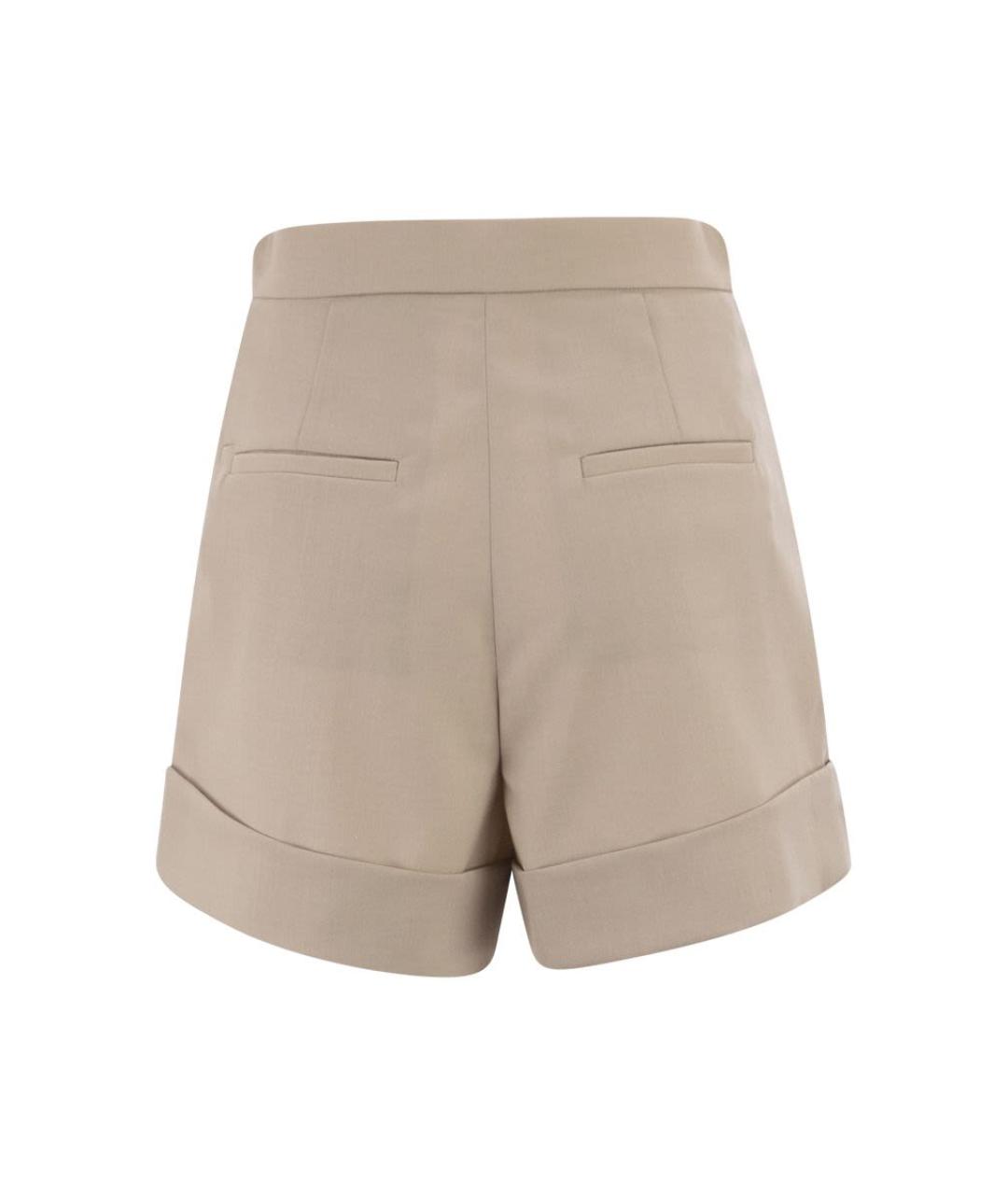 MAX MARA Бежевые шерстяные шорты, фото 2