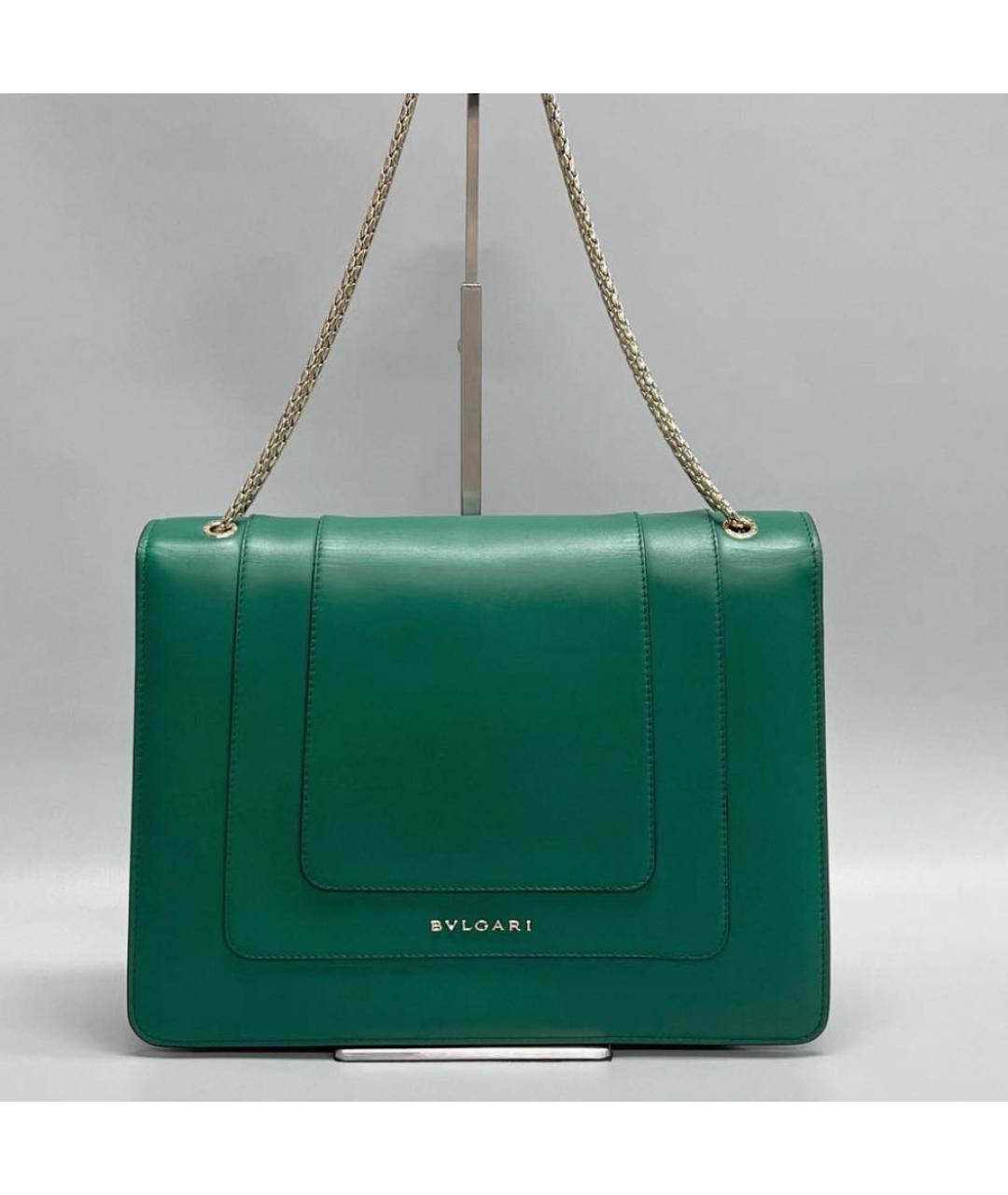 BVLGARI Зеленая кожаная сумка через плечо, фото 2