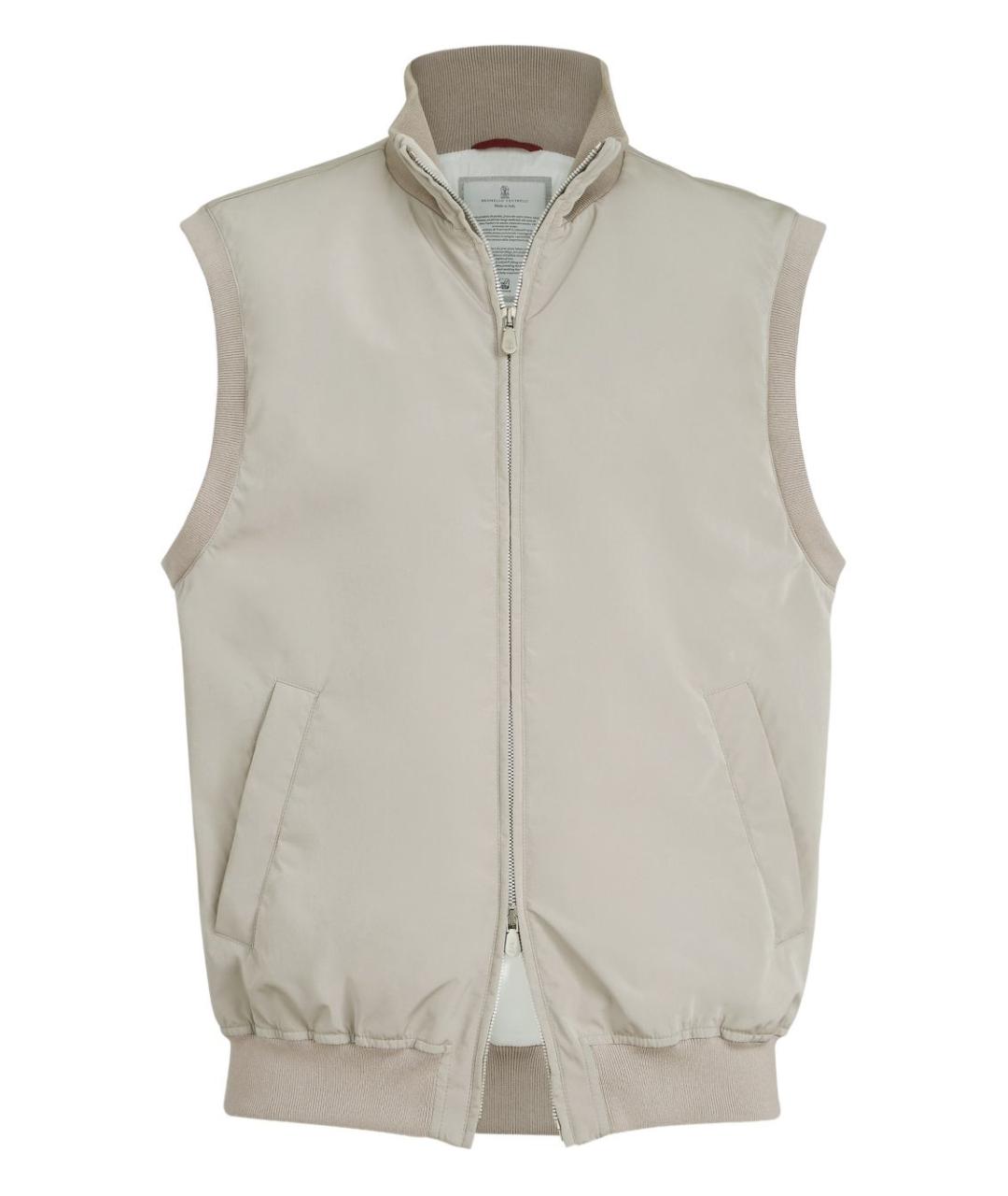 BRUNELLO CUCINELLI Бежевый полиэстеровый жилет, фото 1