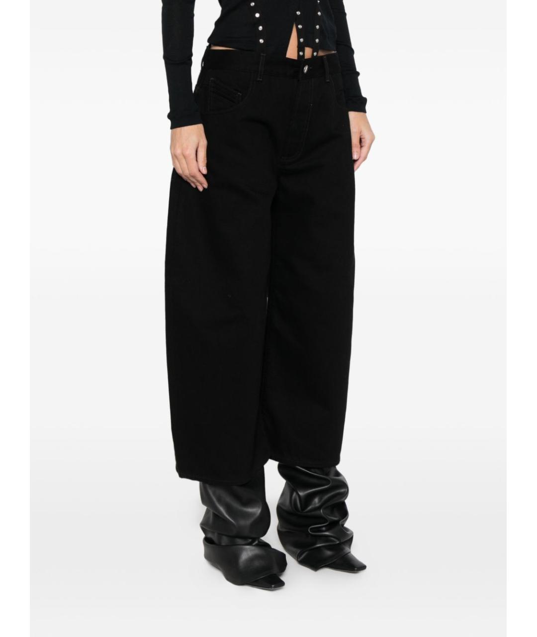 THE ATTICO Черные хлопковые прямые джинсы, фото 4