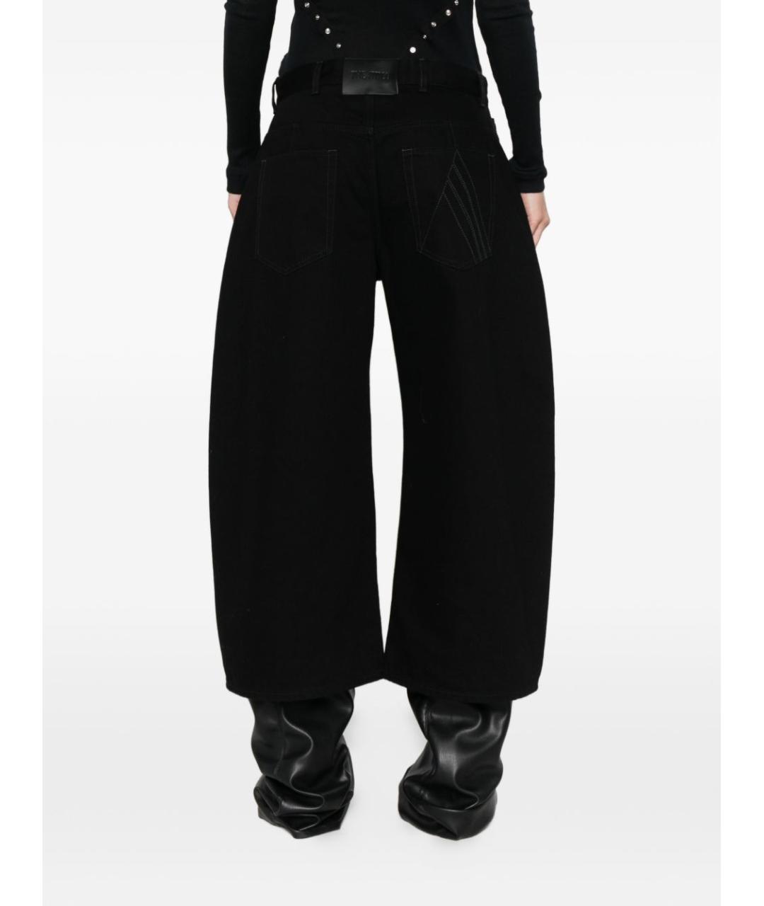 THE ATTICO Черные хлопковые прямые джинсы, фото 3