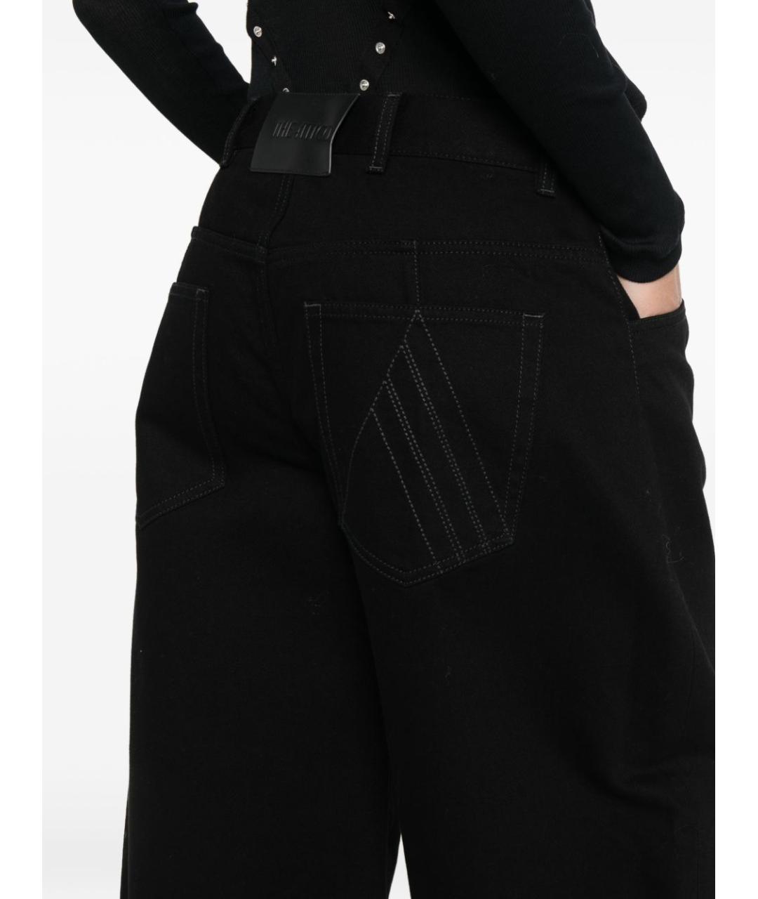 THE ATTICO Черные хлопковые прямые джинсы, фото 2
