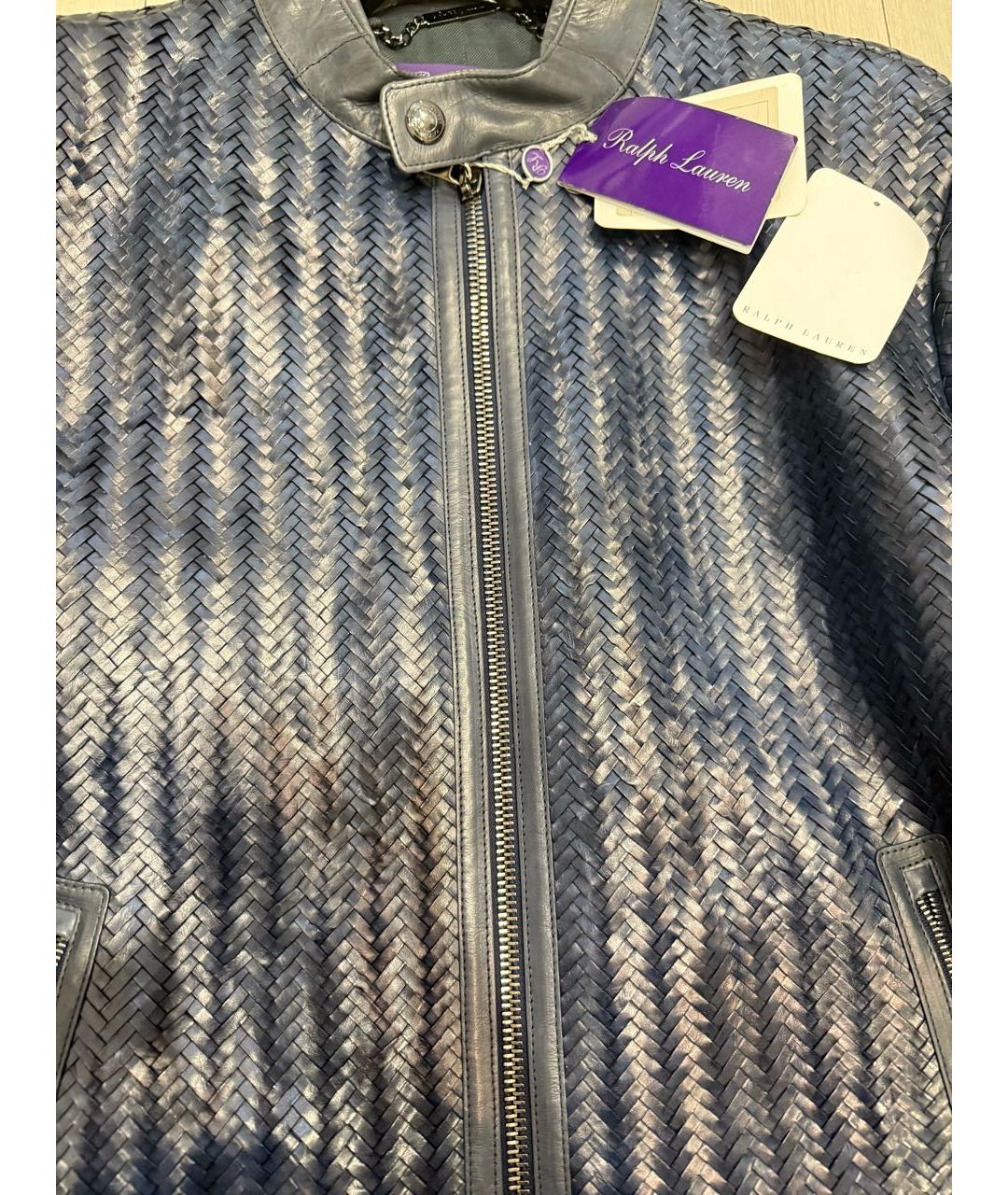 RALPH LAUREN Синяя кожаная куртка, фото 4