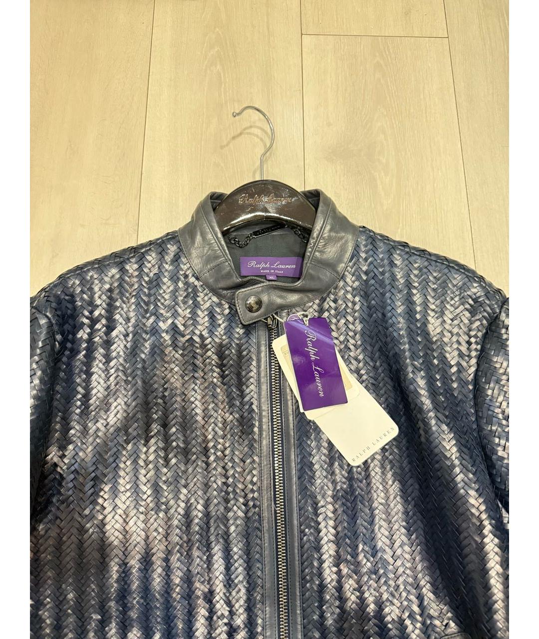 RALPH LAUREN Синяя кожаная куртка, фото 3