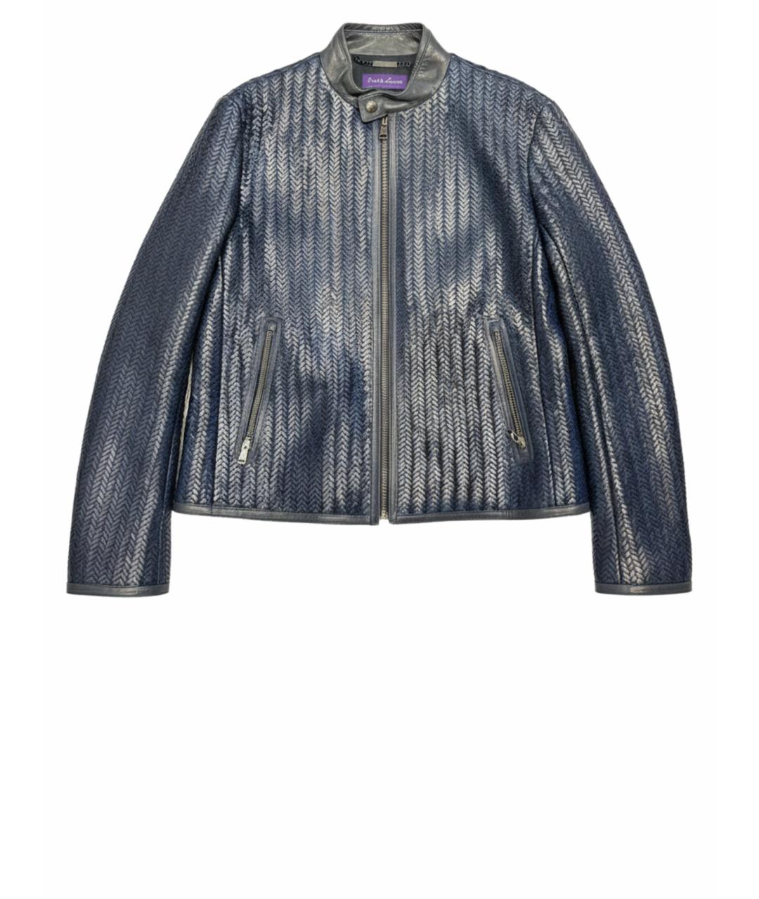 RALPH LAUREN Синяя кожаная куртка, фото 1
