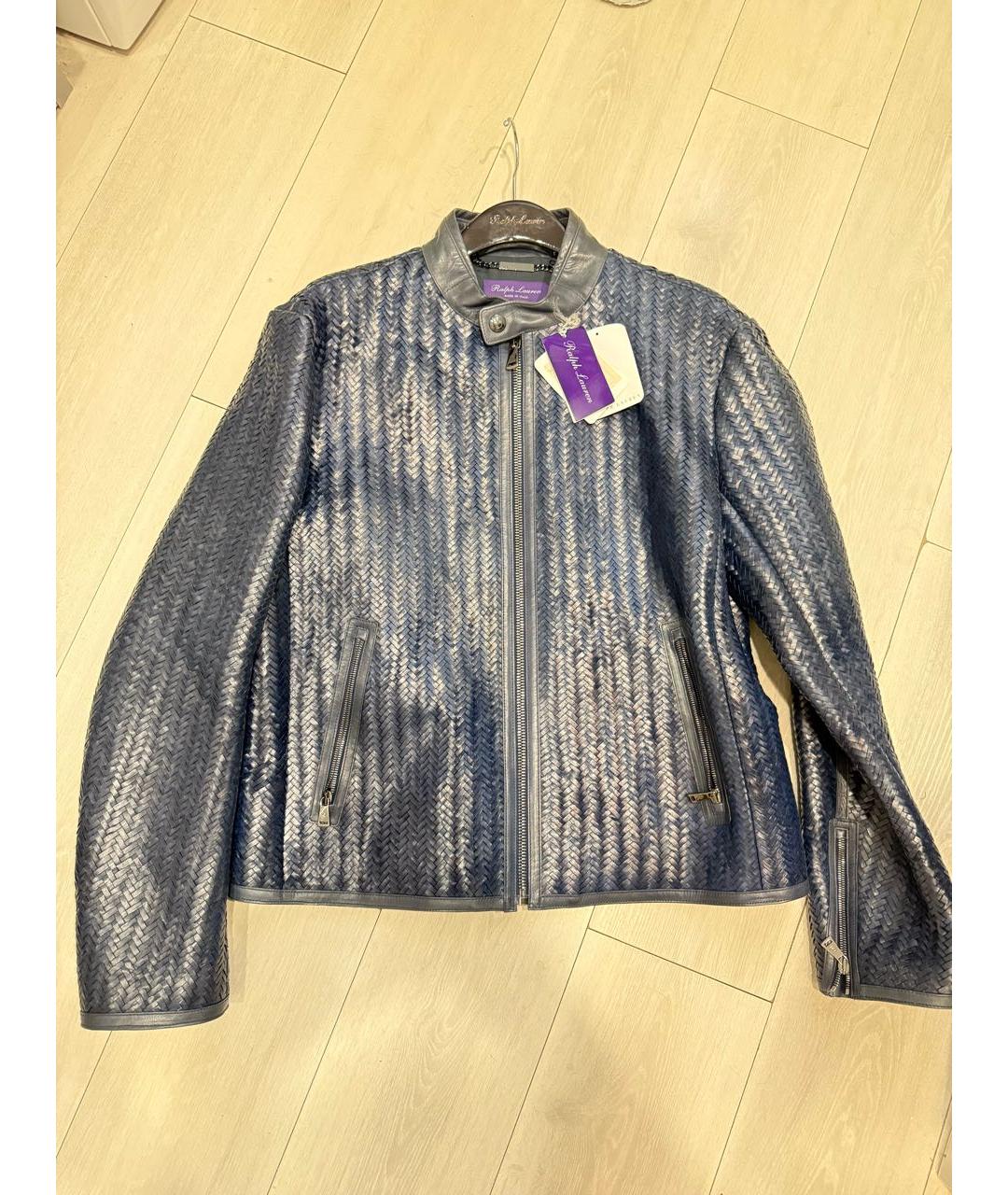 RALPH LAUREN Синяя кожаная куртка, фото 9