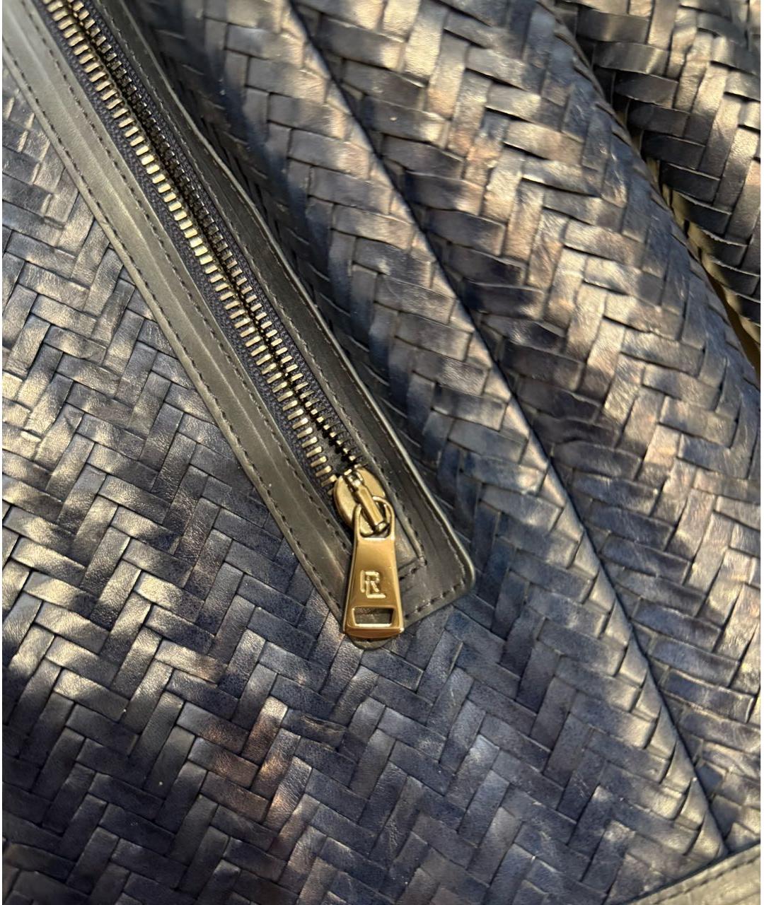 RALPH LAUREN Синяя кожаная куртка, фото 6