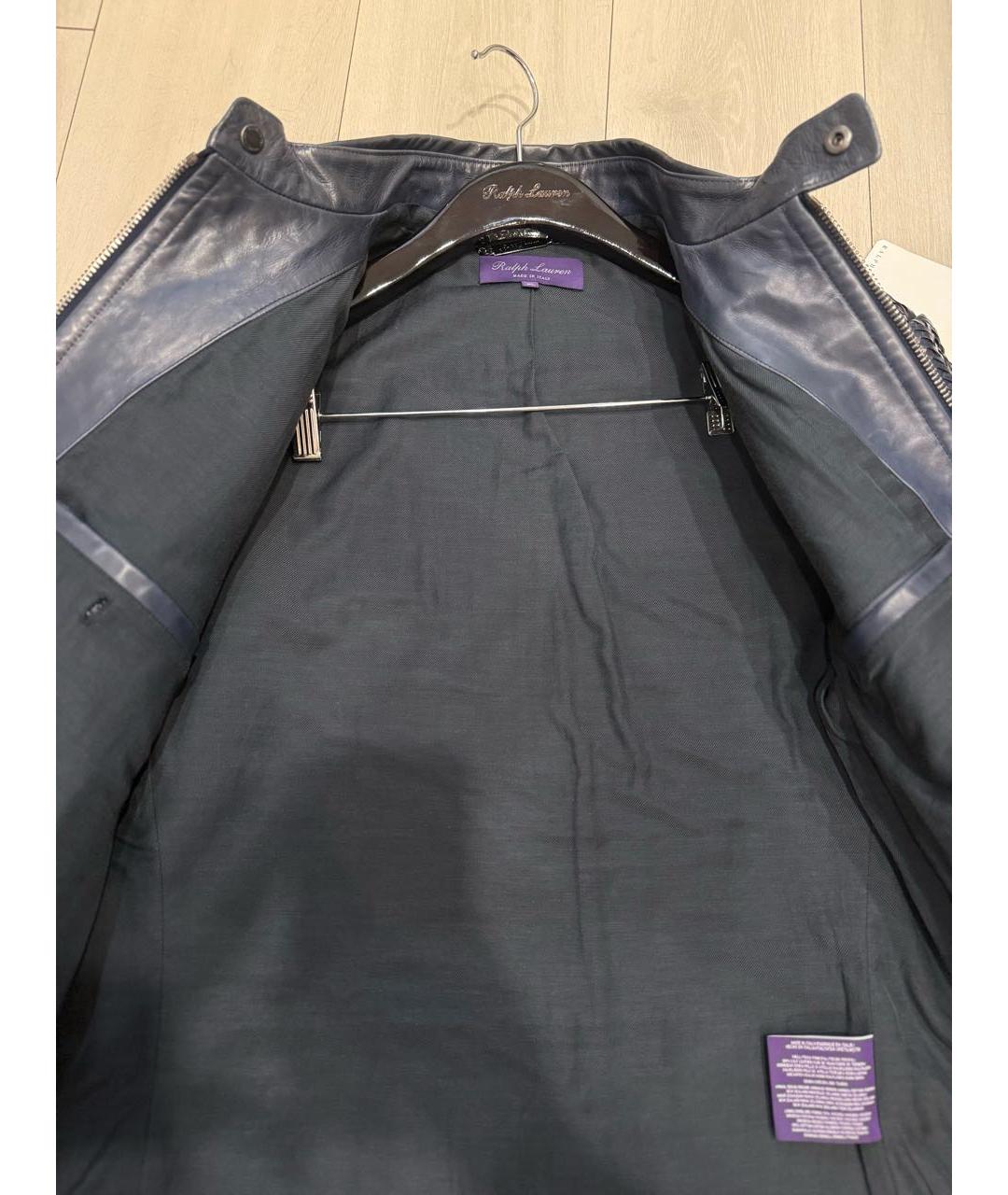 RALPH LAUREN Синяя кожаная куртка, фото 8