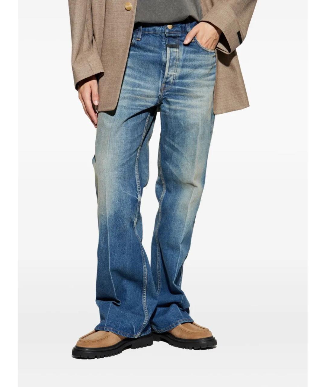 FEAR OF GOD Синие хлопковые прямые джинсы, фото 4