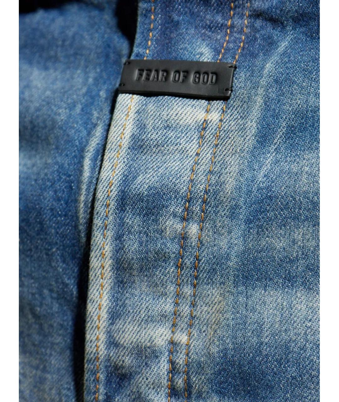FEAR OF GOD Синие хлопковые прямые джинсы, фото 2