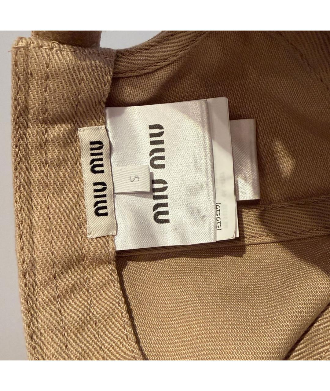 MIU MIU Бежевая хлопковая кепка, фото 5