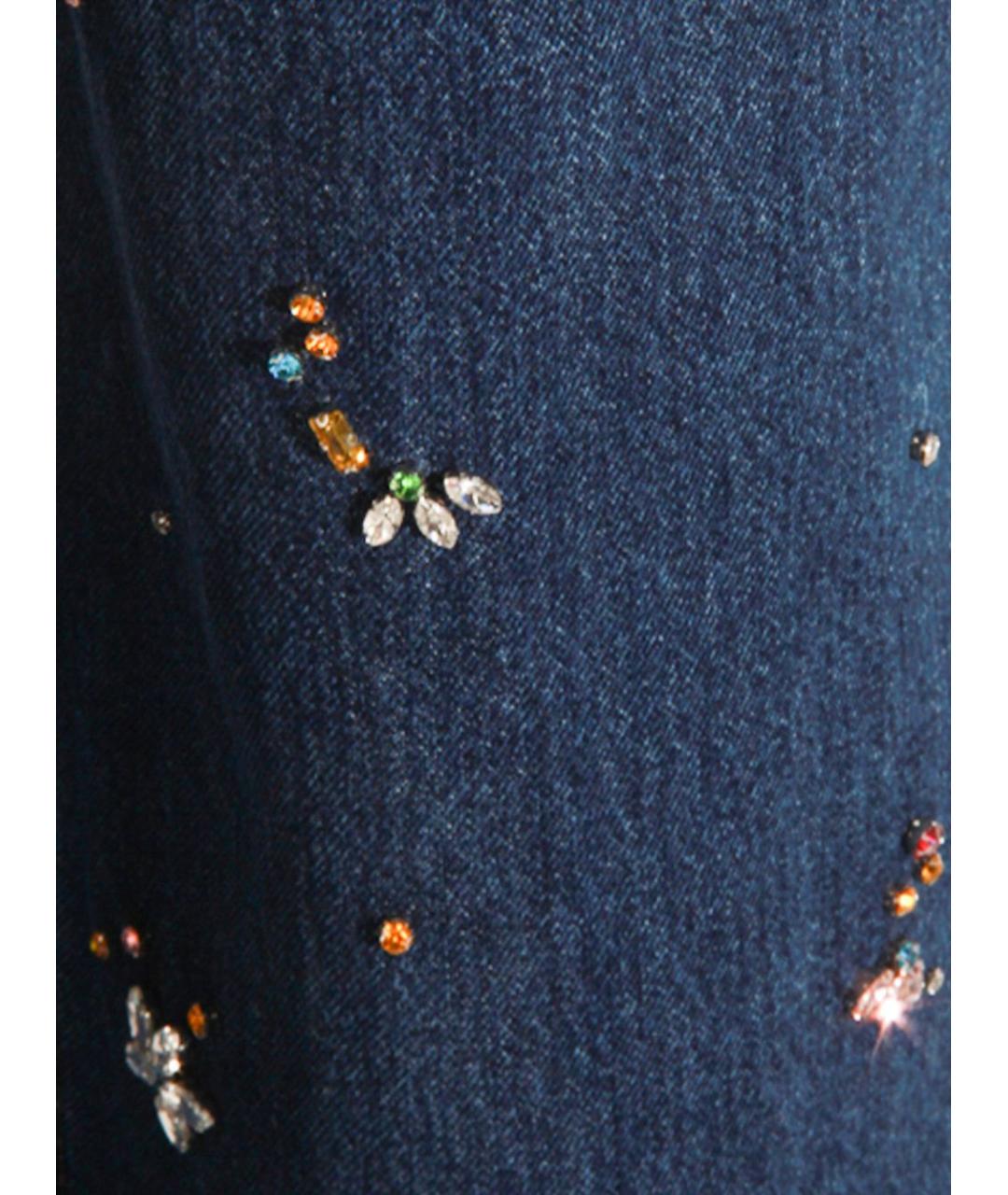 SELF-PORTRAIT Синие хлопковые прямые джинсы, фото 4