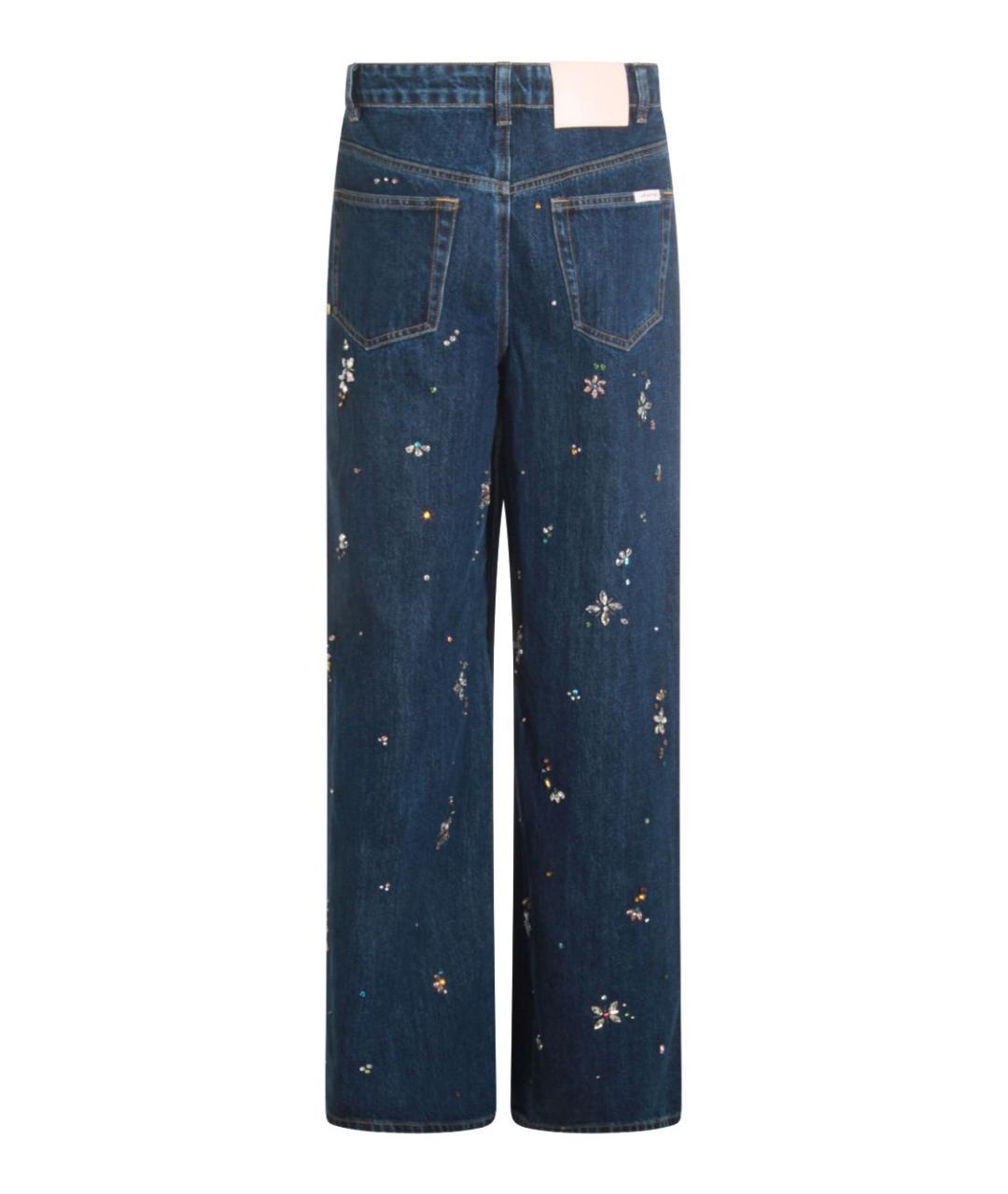 SELF-PORTRAIT Синие хлопковые прямые джинсы, фото 2