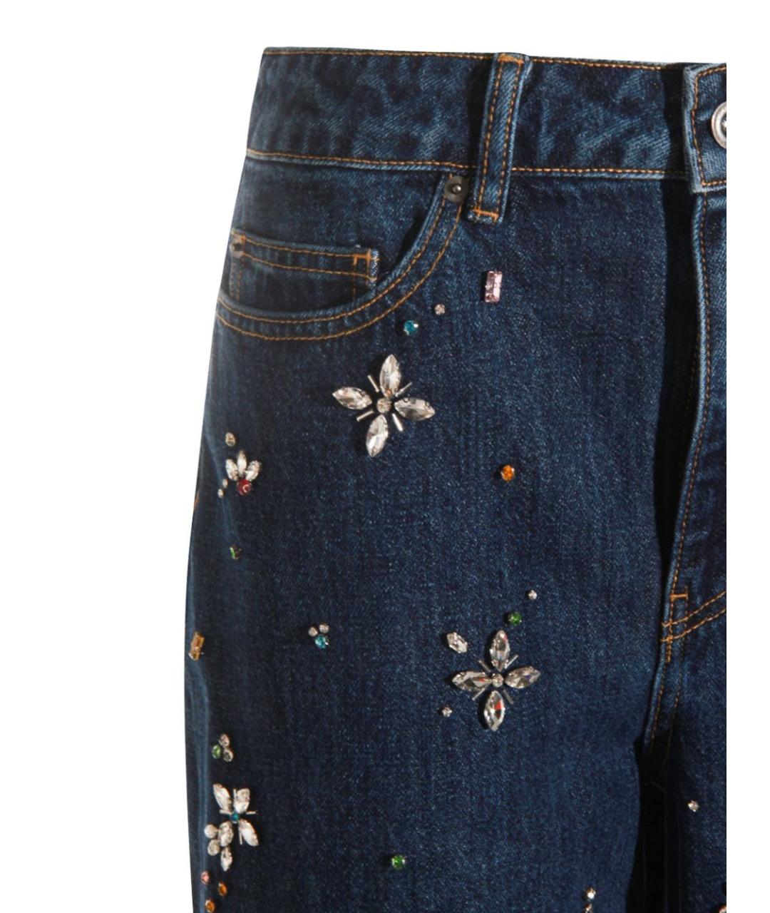 SELF-PORTRAIT Синие хлопковые прямые джинсы, фото 3