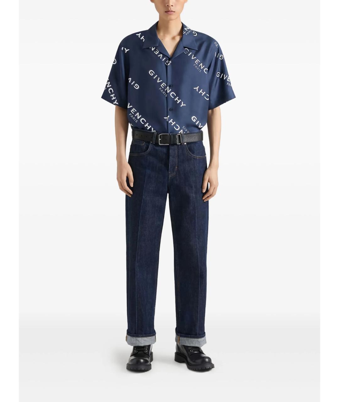 GIVENCHY Синяя шелковая кэжуал рубашка, фото 2