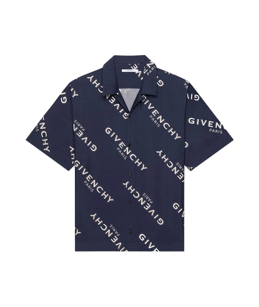 GIVENCHY Синяя шелковая кэжуал рубашка, фото 1