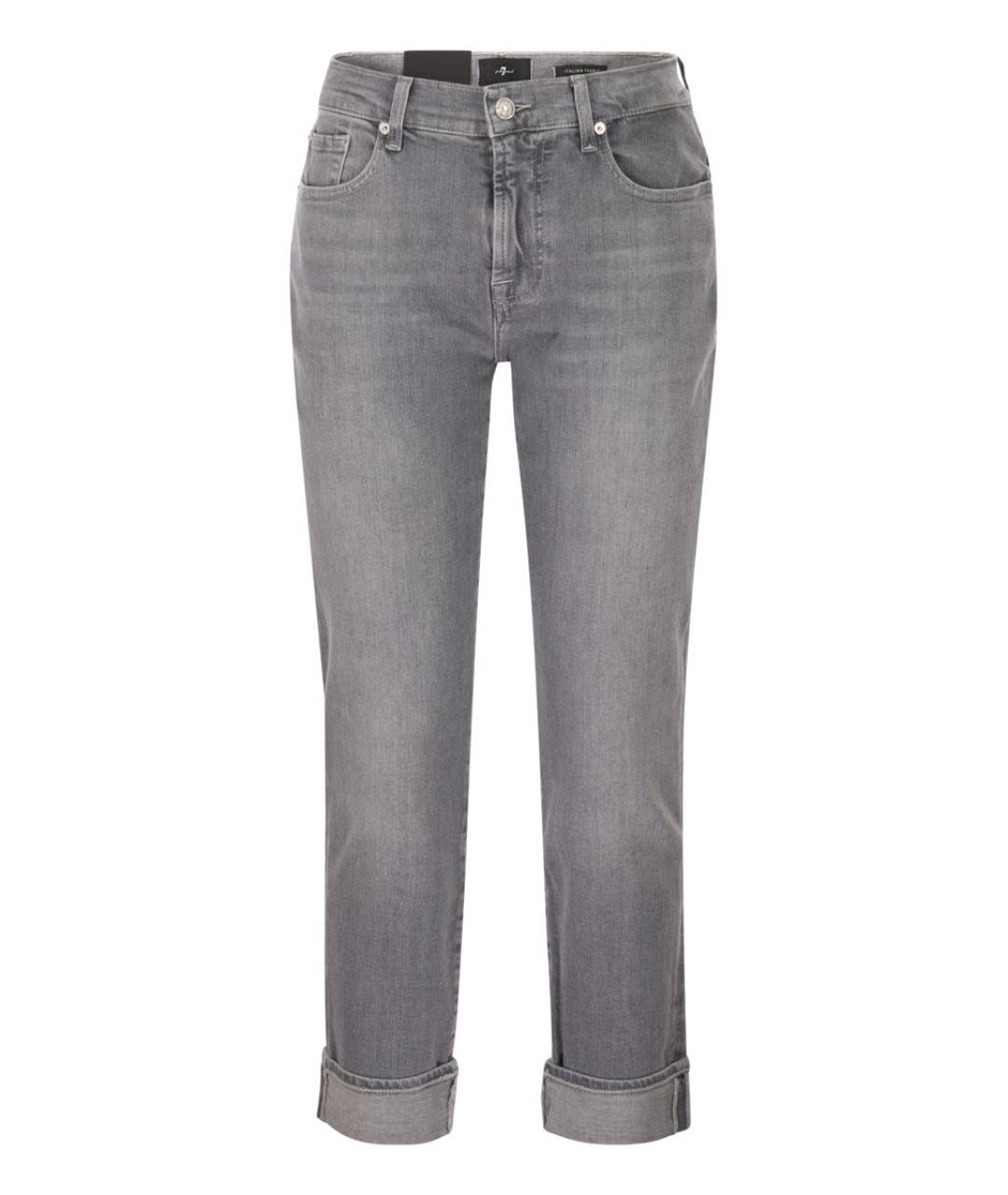 7 FOR ALL MANKIND Серые хлопковые прямые джинсы, фото 1