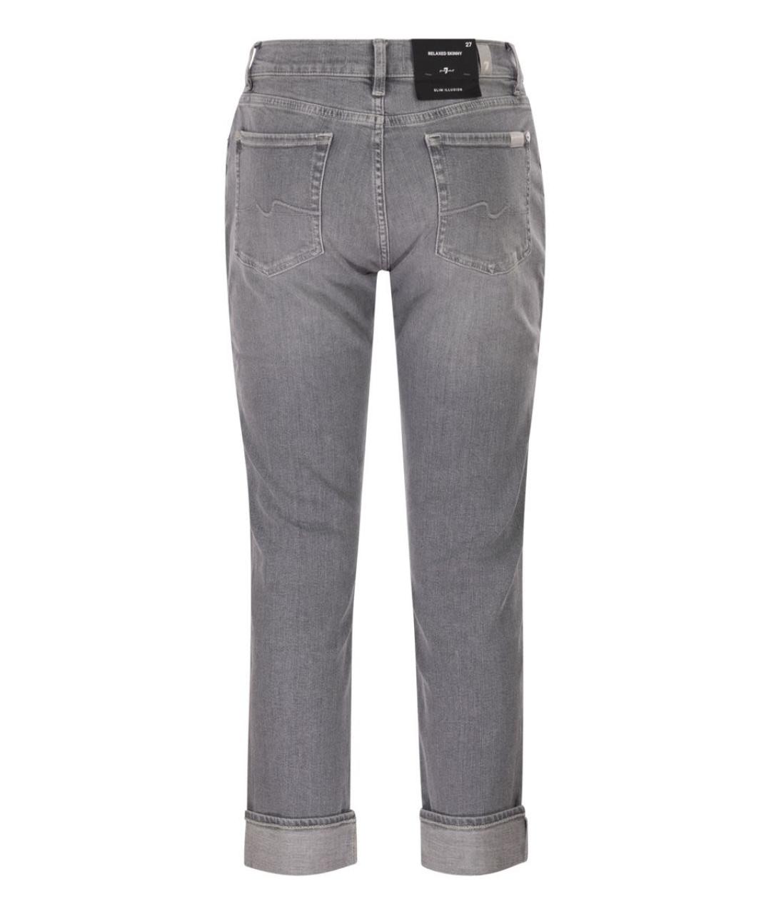 7 FOR ALL MANKIND Серые хлопковые прямые джинсы, фото 2