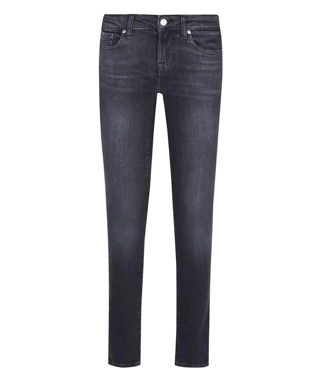 7 FOR ALL MANKIND Черные хлопковые прямые джинсы, фото 1