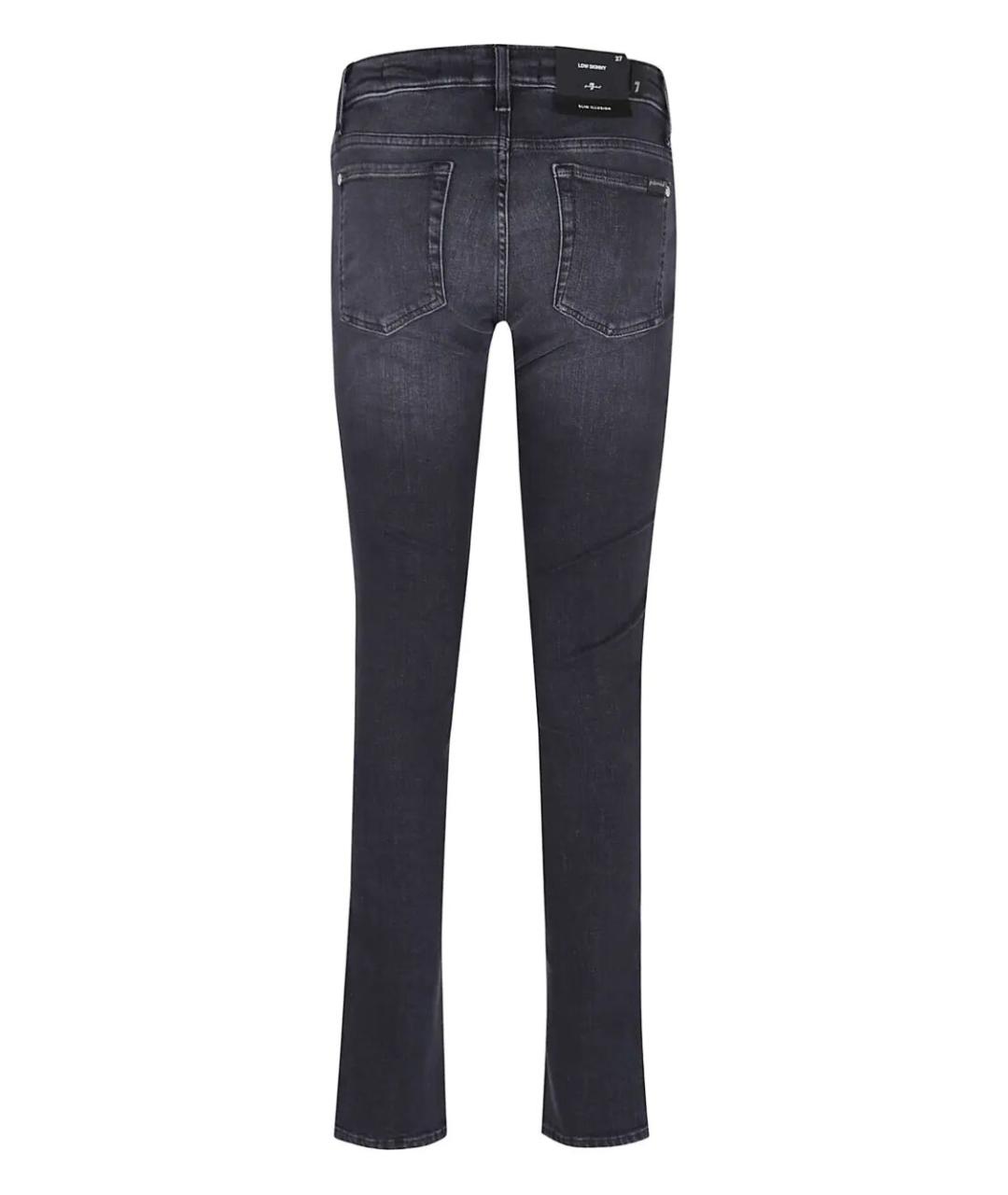 7 FOR ALL MANKIND Черные хлопковые прямые джинсы, фото 3