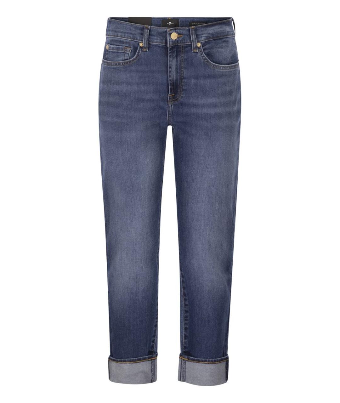 7 FOR ALL MANKIND Синие хлопковые прямые джинсы, фото 1