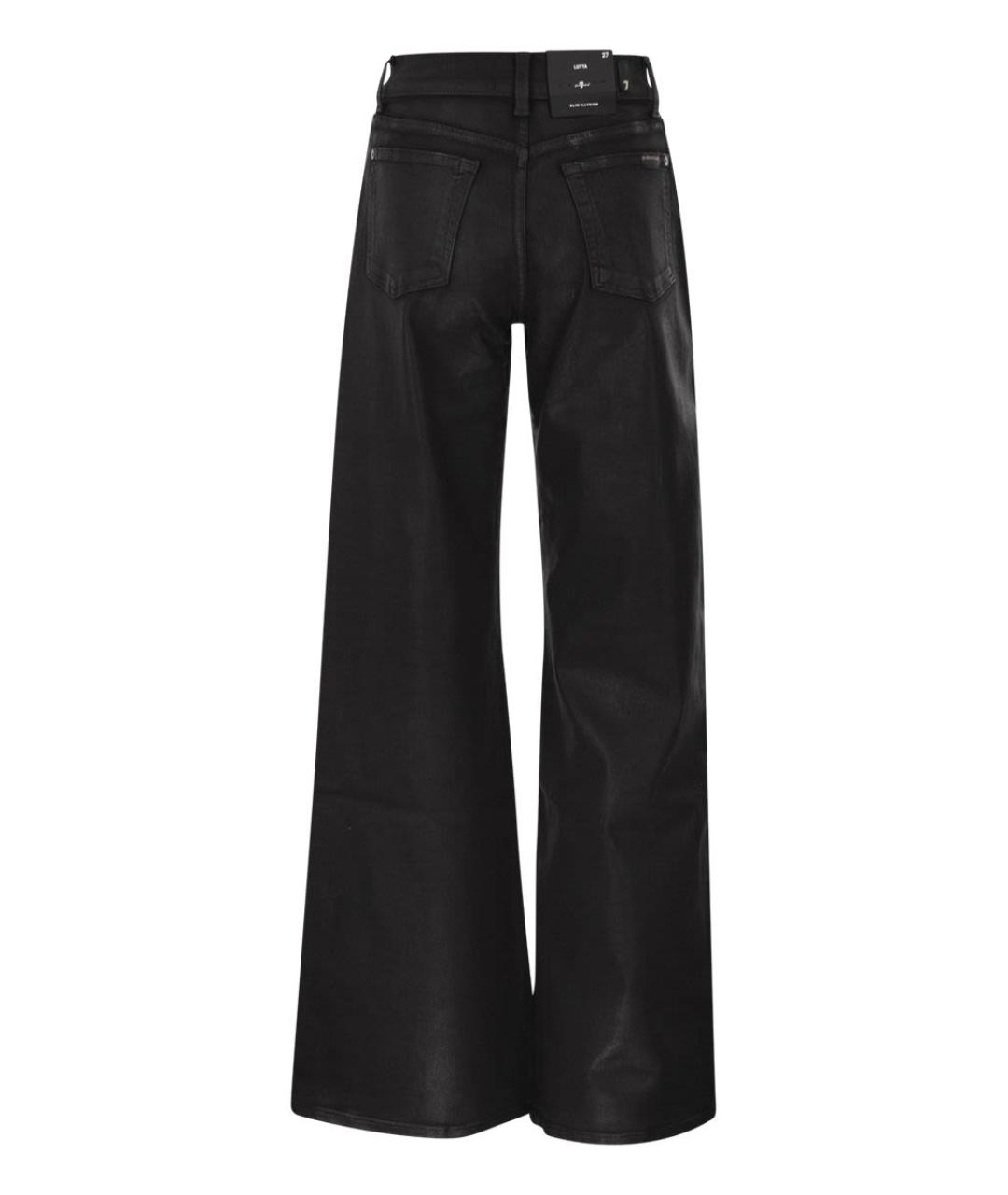 7 FOR ALL MANKIND Черные хлопковые прямые джинсы, фото 2