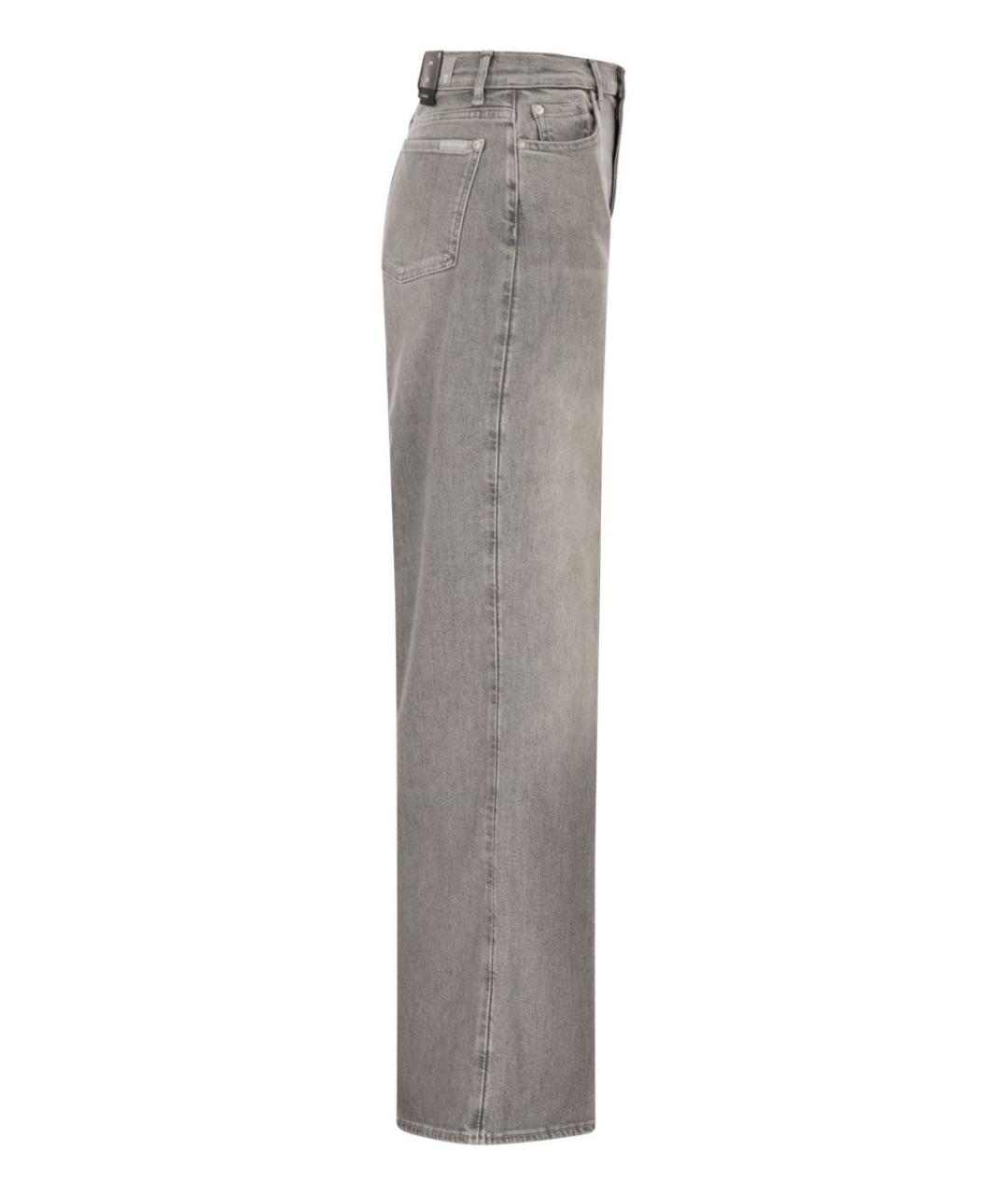 7 FOR ALL MANKIND Серые хлопковые прямые джинсы, фото 3