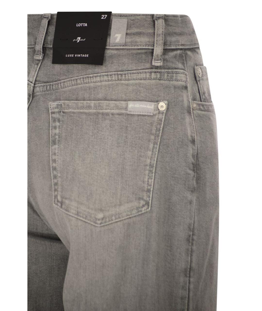 7 FOR ALL MANKIND Серые хлопковые прямые джинсы, фото 4