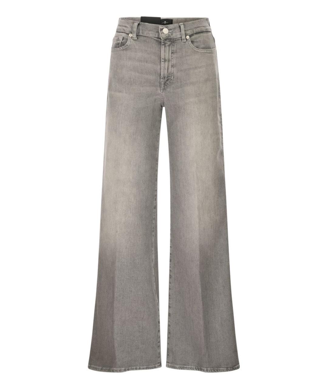 7 FOR ALL MANKIND Серые хлопковые прямые джинсы, фото 1