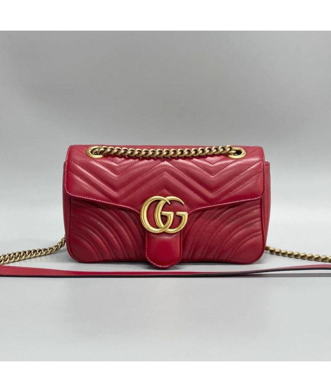 GUCCI Красная кожаная сумка через плечо, фото 5