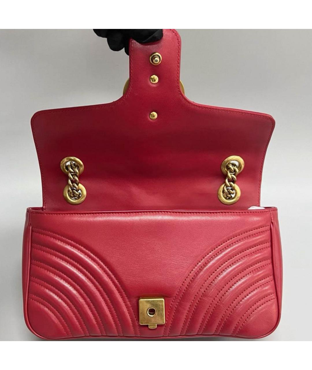 GUCCI Красная кожаная сумка через плечо, фото 4