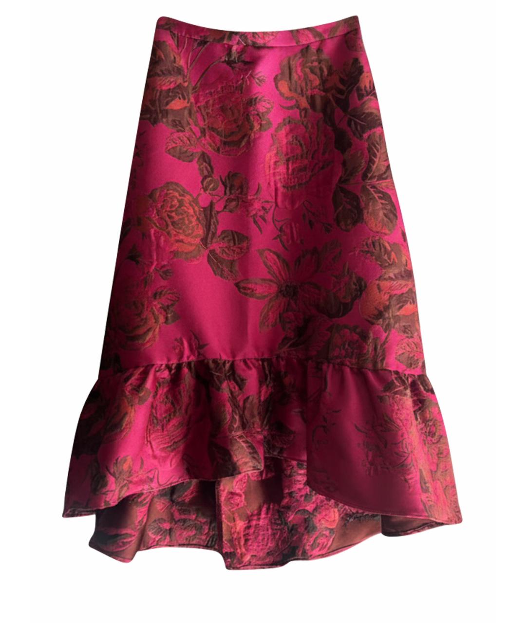 MAX MARA Фуксия полиэстеровая юбка миди, фото 1