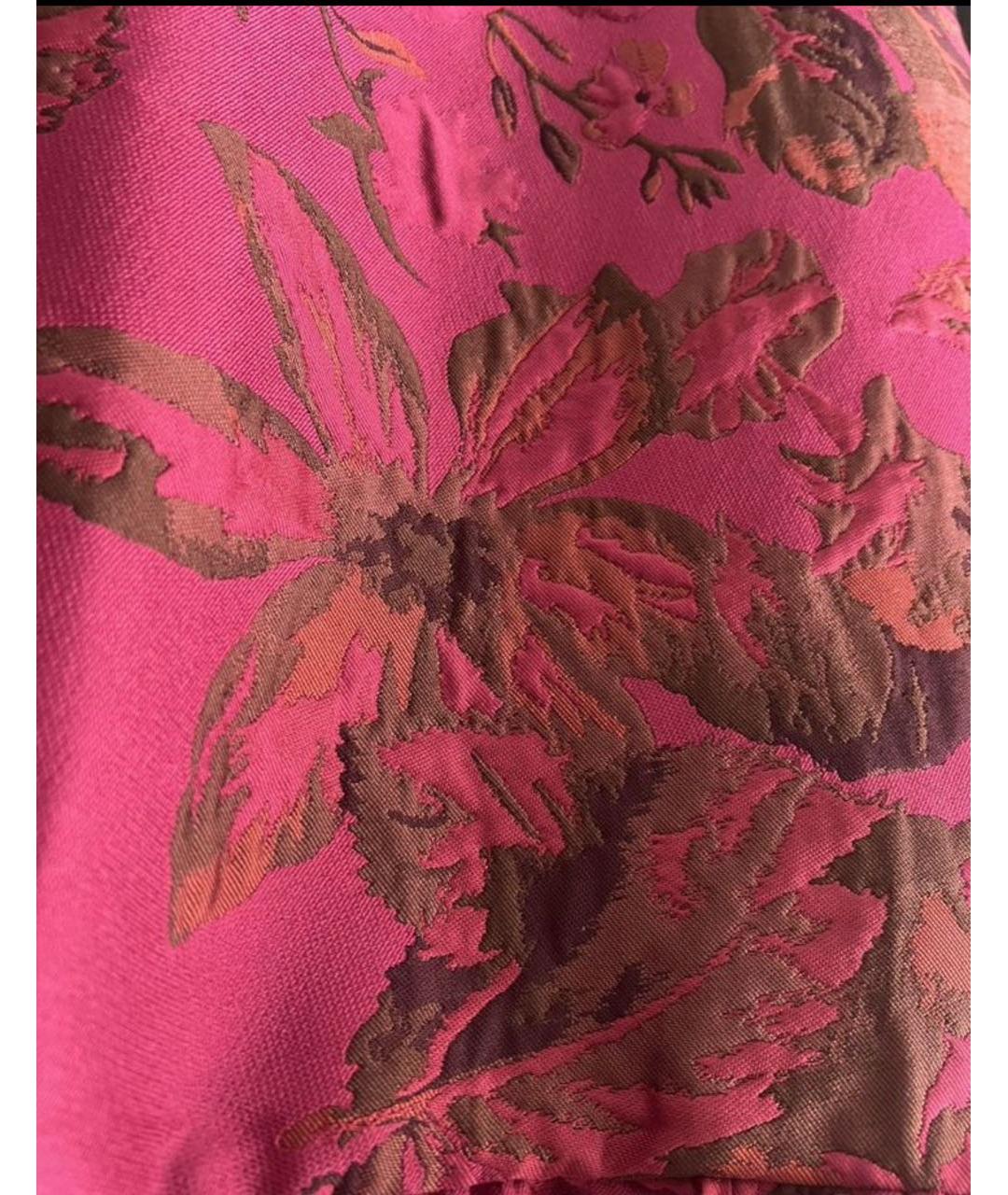 MAX MARA Фуксия полиэстеровая юбка миди, фото 2