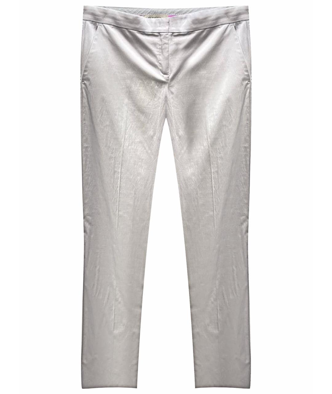 ETRO Серебряные прямые брюки, фото 1